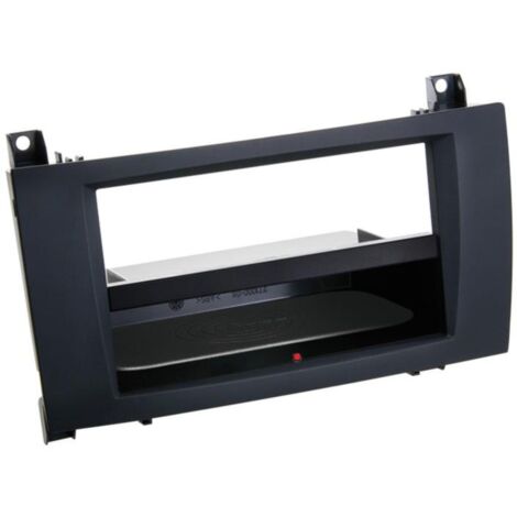 Facade autoradio 2DIN compatible avec Mercedes SLK ap04 Avec vide poche Induction Qi Noir Rubber touch