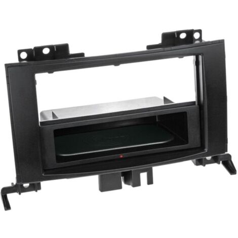 Facade autoradio 2DIN compatible avec Mercedes Sprinter VW Crafter ap06 Avec vide poche Induction Qi Noir Rubber touch