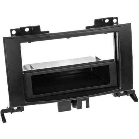 Facade autoradio 2DIN compatible avec Mercedes Sprinter VW Crafter ap06 vide poche Noir Rubber touch