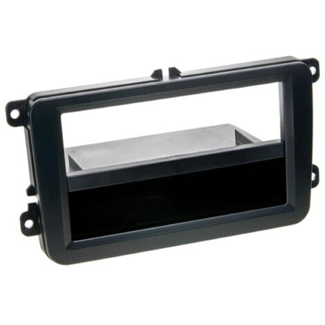 Facade autoradio 2DIN compatible avec Seat Skoda VW ap03 vide poche Noir