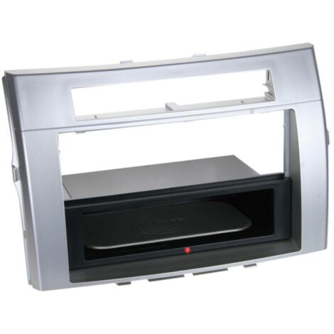 Facade autoradio 2DIN compatible avec Toyota Corolla Verso 04-09 Avec vide poche Induction Qi Argent