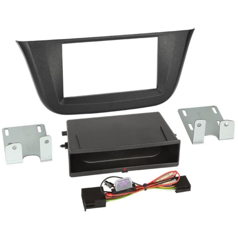 kit support Autoradio compatible avec Iveco Daily VI Avec vide poche Induction Qi - Noir