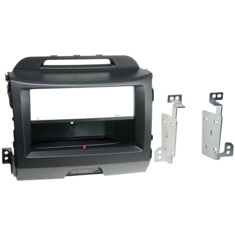 Facade autoradio 2DIN compatible avec Kia Sportage 10-15 Avec Vide poche Induction Qi Noir