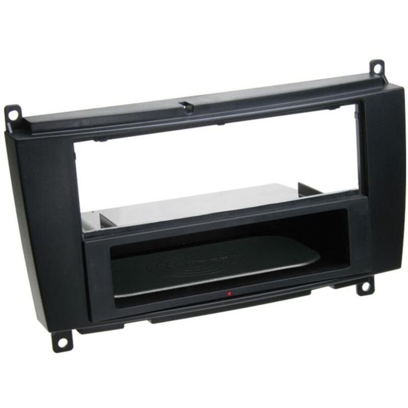 Facade autoradio 2DIN compatible avec Mercedes classe clk ap04 Avec Vide poche Induction Qi Noir