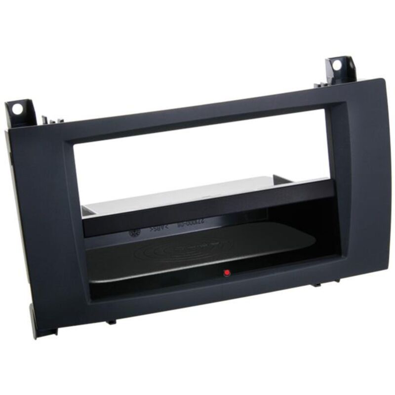 Facade autoradio 2DIN compatible avec Mercedes slk ap04 Avec vide poche Induction Qi Noir Rubber touch