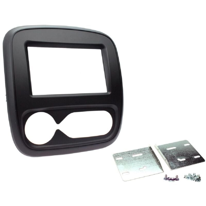 Facade autoradio 2DIN compatible avec Renault Trafic 3 ap16 clim automatique Noir mat