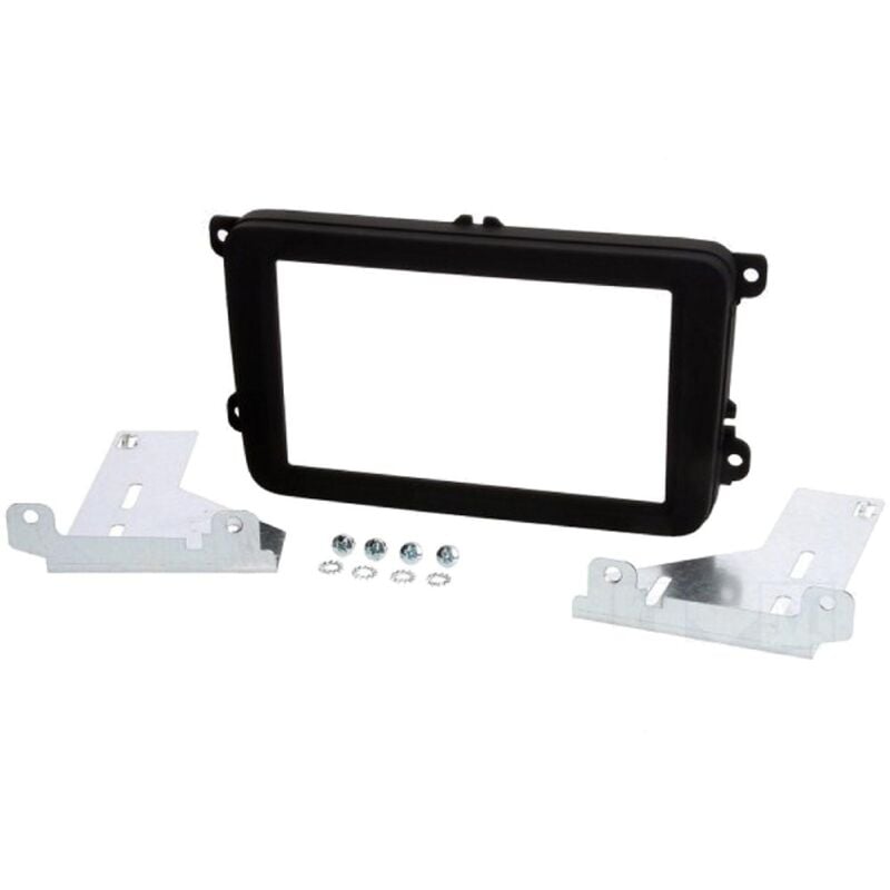 Facade Autoradio 2Din compatible avec vw Caddy ap15 vw T6 Transporter ap15 vw Tiguan ap15 - noir brillant