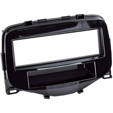 Facade Autoradio compatible avec CITROEN C1 PEUGEOT 108 TOYOTA AYGO ap14 - noir brillant
