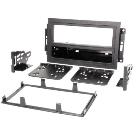 Facade autoradio FA191B compatible avec Chrysler Dodge Jeep - noir - 1DIn avec vide-poche