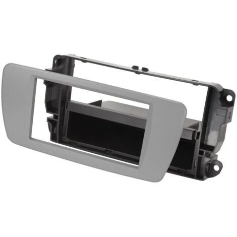 Facade autoradio FA255D compatible avec Seat Ibiza 08-15 Gris Dublin 2Din avec vide-poche