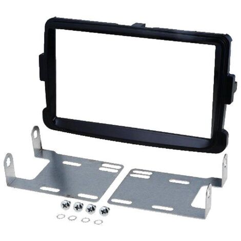 Facade Autoradio KA262B compatible avec Dacia Dokker Duster Lodgy ap12 Sandero ap13 - Noir brillant