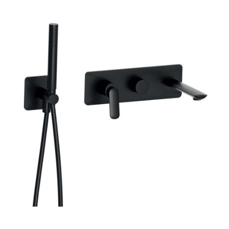 Façade bain/douche encastrée 2 sorties Noir Mat - CRISTINA ONDYNA FL10213