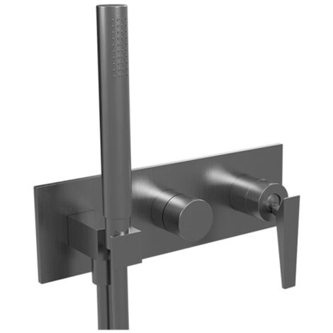 Facade bain douche mitigeur encastré 2 sorties Métal Brossé FRACTAL - CRISTINA ONDYNA FT60277
