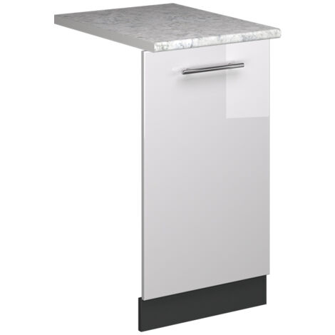 Façade de lave-vaisselle Fame-Line, Blanc Haute brillance, 45cm , PT Marbre, Vicco