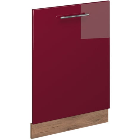 Façade de lave-vaisselle Fame-Line, Rouge bordeaux Haute brillance, 60cm sans PT, Vicco