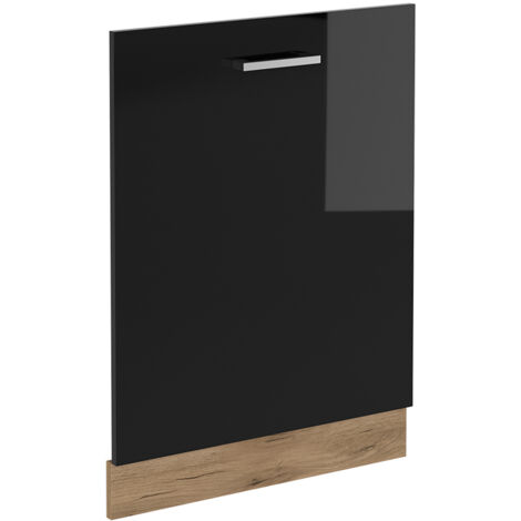 Vicco – Façade de lave-vaisselle R-Line 60cm – Noir haute brillance – Panneau de particules 16mm – Revêtement mélamine – Dimensions 60x81.8x1.6cm