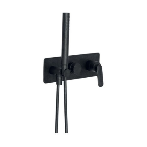 Façade douche/bain 2 sorties Chromé Noir Brossé - CRISTINA ONDYNA FL60275