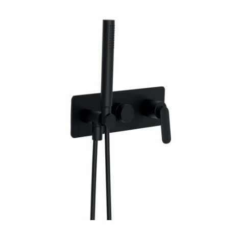 Façade douche/bain 2 sorties Noir Mat - CRISTINA ONDYNA FL60213