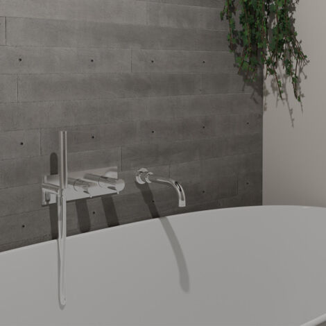 Facade Douche Bain Douche Thermostatique 2 Sorties Chromé Triverde - CRISTINA ONDYNA TV70251