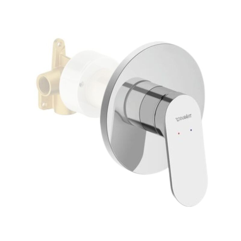 Duravit - Façade robinet encastré 2 sorties Wave sans inverseur chromé brillant