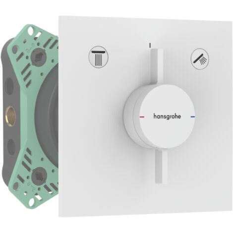 Façade douche encastrée mécanique HANSGROHE DuoTurn E Blanc mat + corps encastré