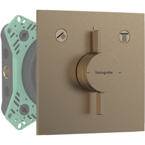 Façade douche encastrée mécanique HANSGROHE DuoTurn E Bronze brossé + corps encastré