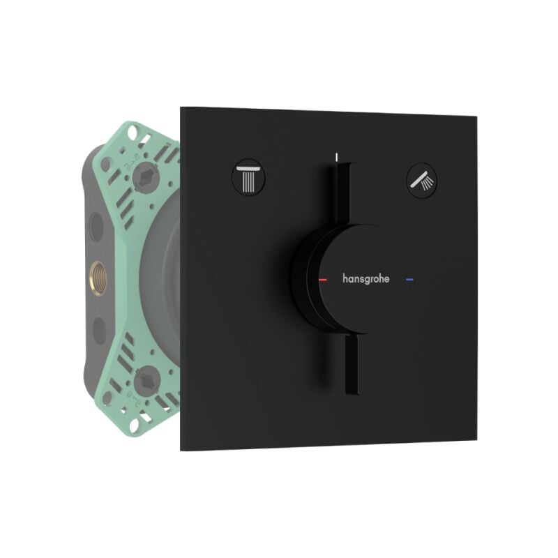 Façade douche encastrée mécanique Hansgrohe DuoTurn e Noir mat + corps encastré