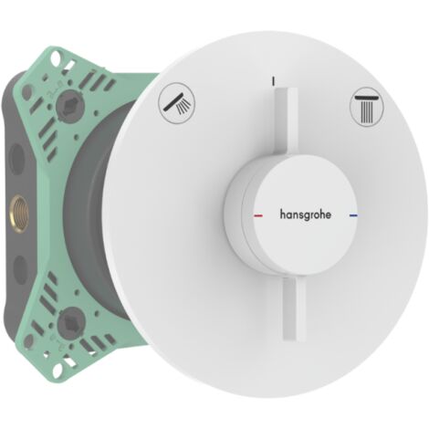 Façade douche encastrée mécanique HANSGROHE DuoTurn S Blanc mat + corps encastré