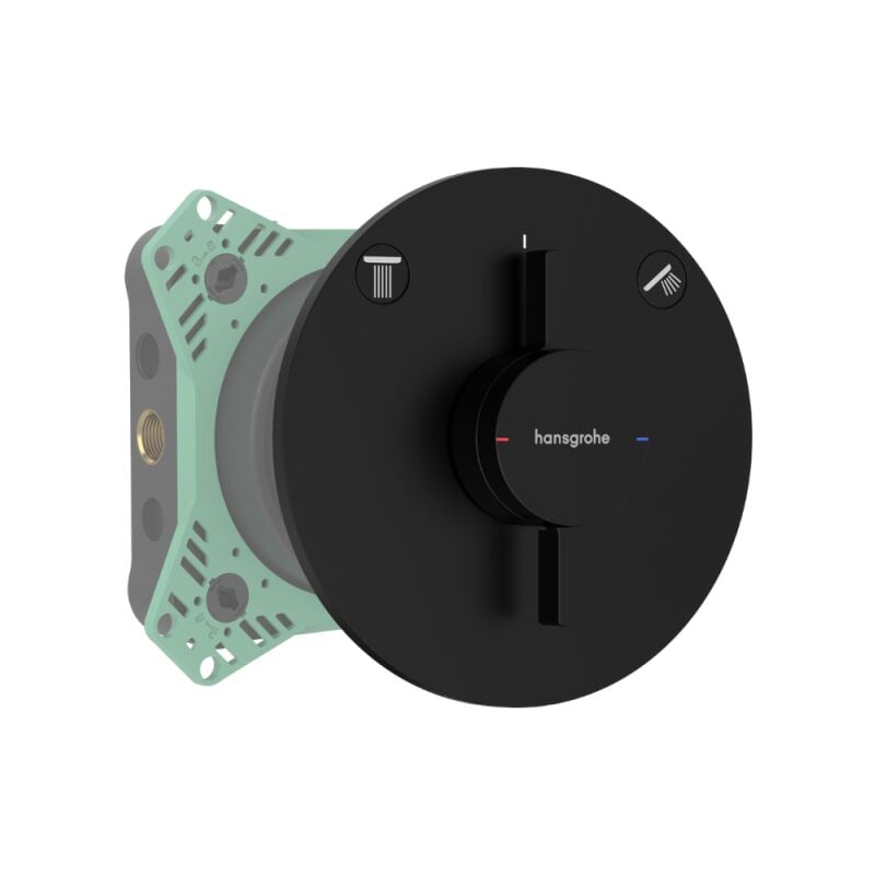 Façade douche encastrée mécanique Hansgrohe DuoTurn s Noir mat + corps encastré
