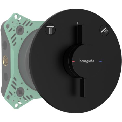 Façade douche encastrée mécanique HANSGROHE DuoTurn S Noir mat + corps encastré