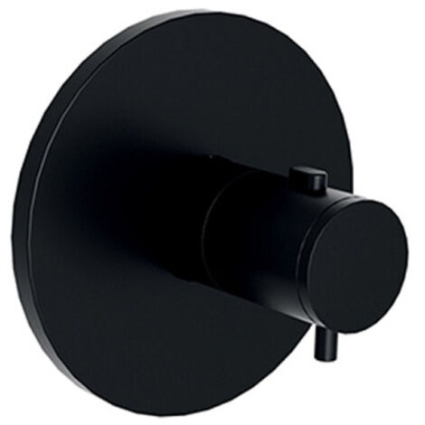 Façade douche plaques rondes encastrée 1 sortie Chromé Noir Brossé Triverde - CRISTINA ONDYNA XT60075
