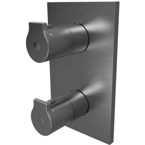 Facade douche thermostatique 2 sorties Métal Brossé Omega - CRISTINA ONDYNA OG75277