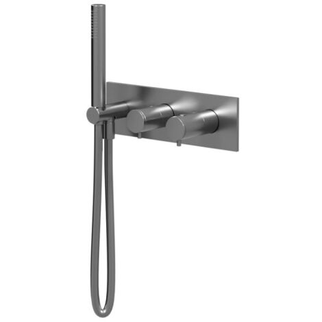 Façade douche thermostatique 2 Sorties Métal Brossé TRIVERDE - CRISTINA ONDYNA TV70277