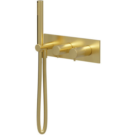 Facade Douche Thermostatique 2 Sorties Or Brosse - CRISTINA ONDYNA TV70296P