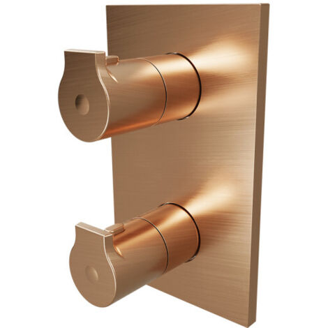 Facade douche thermostatique 2 sorties Or Rose Brossé Omega - CRISTINA ONDYNA OG75234P