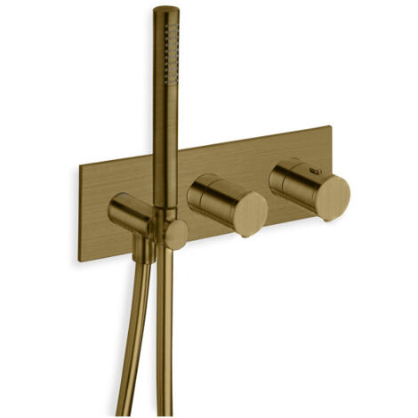 Façade douche thermostatique 3 sorties vieux bronze mat - CRISTINA - CRISTINA ONDYNA TV70293