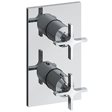 Façade douche thermostatique encastré 2 sorties Chromé Cross Road - CRISTINA ONDYNA XR75251