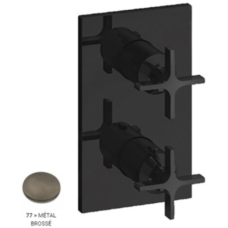 Façade douche thermostatique encastré 2 sorties Métal Brossé Cross Road - CRISTINA ONDYNA XR75277