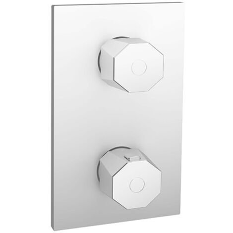 Façade douche thermostatique encastrée 2 sorties Chromé Fractal - CRISTINA ONDYNA FT75251