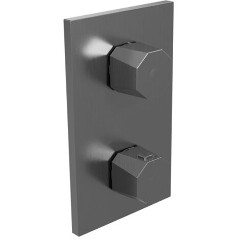 Façade douche thermostatique encastrée 2 sorties Métal Brossé Fractal - CRISTINA ONDYNA FT75277