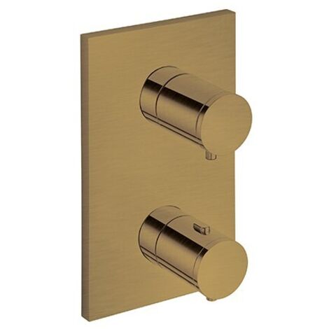 Façade douche thermostatique Or brossé TRIVERDE - CRISTINA ONDYNA XT85296P