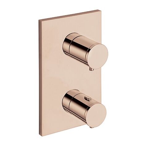 Façade douche thermostatique Or rose 2 sorties TRIVERDE - Cristina Ondyna XT85246P