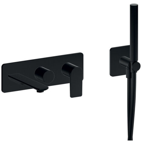 Façade encastrée bain douche 2 sorties black mat - CRISTINA ONDYNA BA10213