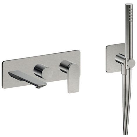 Façade encastrée bain douche 2 sorties metal brosse - CRISTINA ONDYNA BA10277