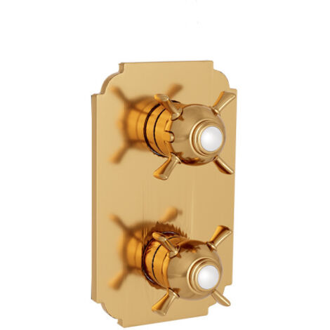 Façade Externe Chambord Laiton Thermostatique 2 Sorties Doré Pvd - CRISTINA ONDYNA XC85256P