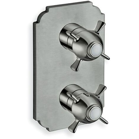FACADE EXTERNE CHAMBORD LAITON THERMOSTATIQUE 2 SORTIES METAL BROSSE - CRISTINA ONDYNA XC85277