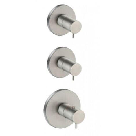 Façade externe mitigeur thermostatique rond Inox - CRISTINA ONDYNA XX77228
