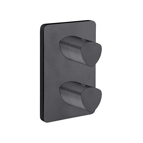 Facade Externe Profilo Laiton Thermostatique 2 Sorties Chrome Black - CRISTINA ONDYNA XF75213