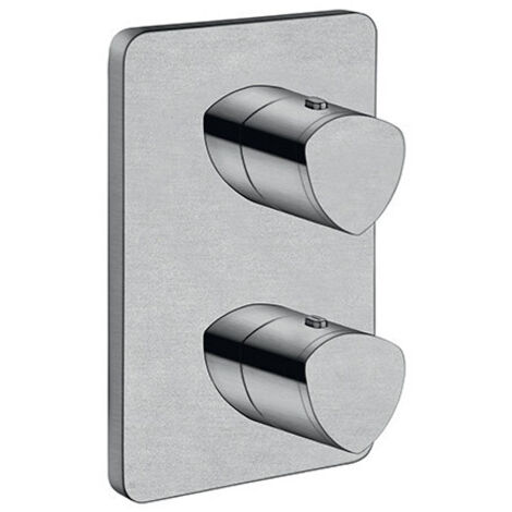 Facade Externe Profilo Laiton Thermostatique 2 Sorties Metal Brosse - CRISTINA ONDYNA XF75277