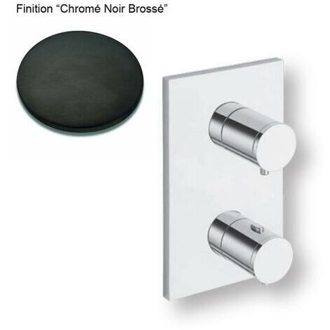 FACADE EXTERNE QUADRI LAITON THERM. 2 SORTIES CHROME NOIR BROSSE - CRISTINA ONDYNA XQ85275